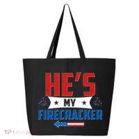 Fourth of July He's My Firecracker Matching Shirt 25L Jumbo Tote