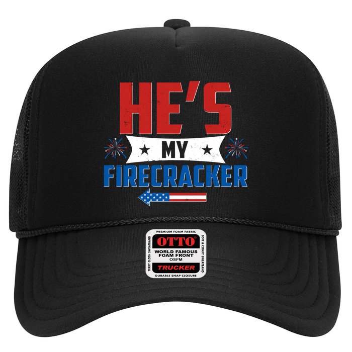 Fourth of July He's My Firecracker Matching Shirt Trucker Hat