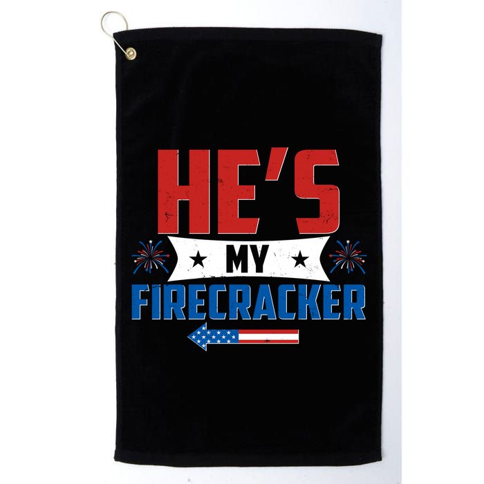 Fourth of July He's My Firecracker Matching Shirt Golf Towel