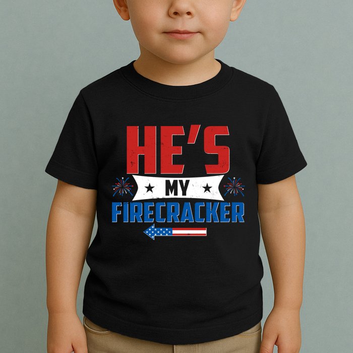 Fourth of July He's My Firecracker Matching Shirt Toddler T-Shirt