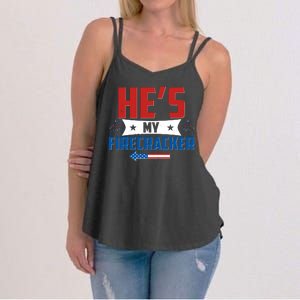 Fourth of July He's My Firecracker Matching Shirt Women's Strappy Tank