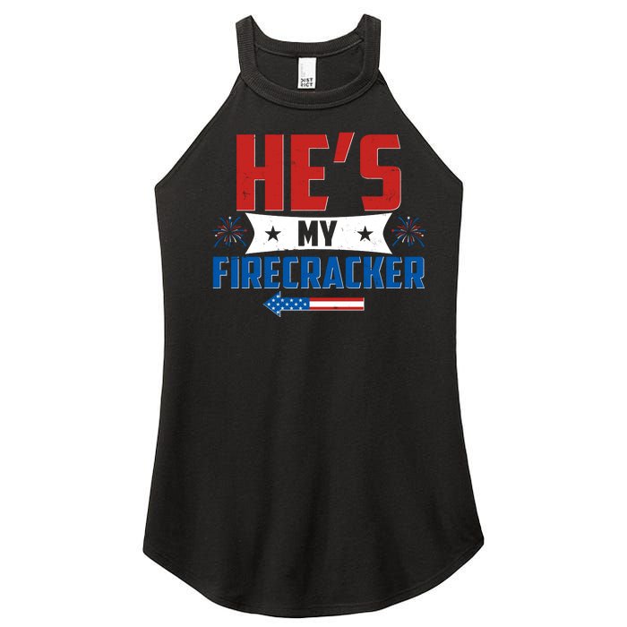 Fourth of July He's My Firecracker Matching Shirt Women's Perfect Tri Rocker Tank