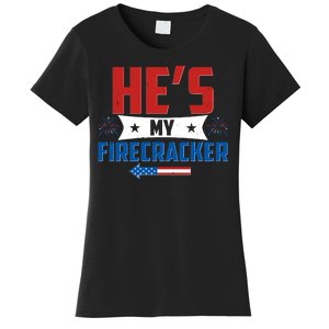 Fourth of July He's My Firecracker Matching Shirt Women's T-Shirt