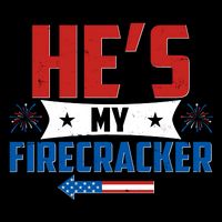 Fourth of July He's My Firecracker Matching Shirt Women's V-Neck T-Shirt