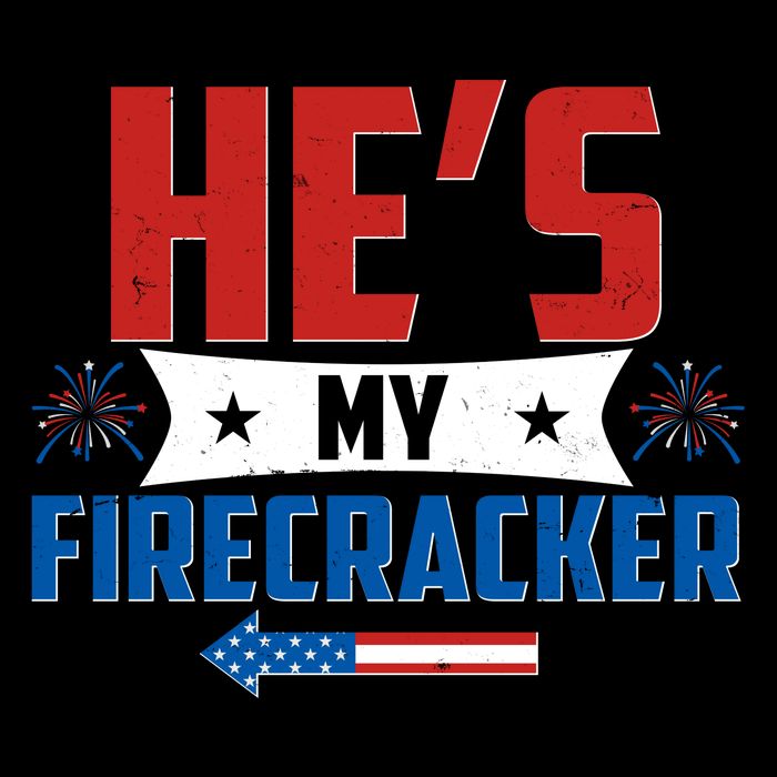 Fourth of July He's My Firecracker Matching Shirt Women's V-Neck T-Shirt