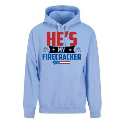 Fourth of July He's My Firecracker Matching Shirt Unisex Surf Hoodie