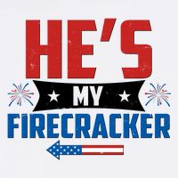 Fourth of July He's My Firecracker Matching Shirt Garment-Dyed Sweatshirt