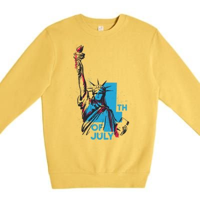 Fourth Of July Statue Of Liberty Premium Crewneck Sweatshirt