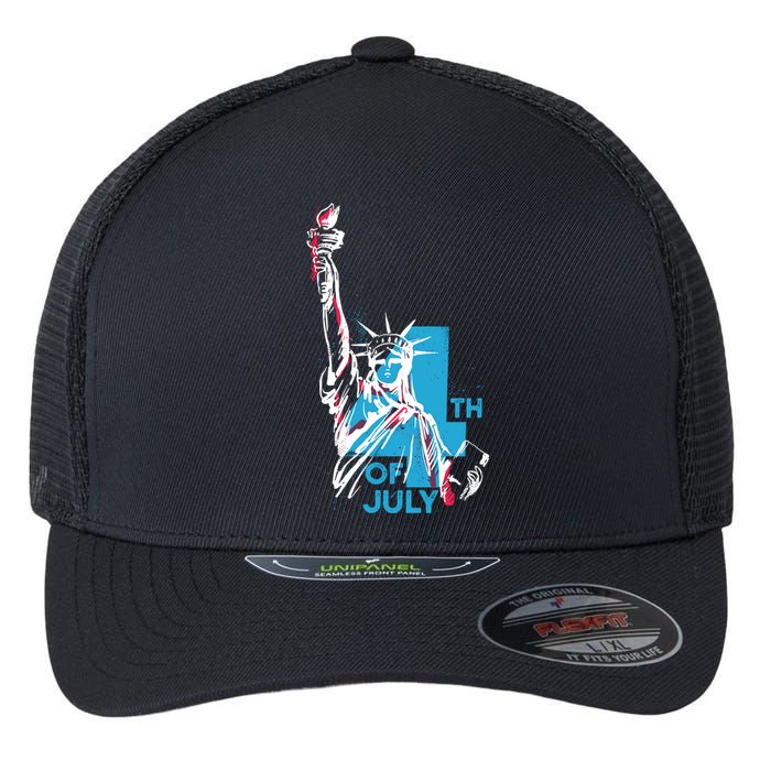 Fourth Of July Statue Of Liberty Flexfit Unipanel Trucker Cap