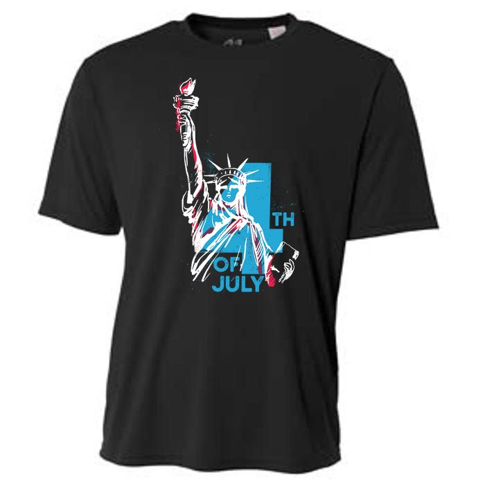 Fourth Of July Statue Of Liberty Cooling Performance Crew T-Shirt