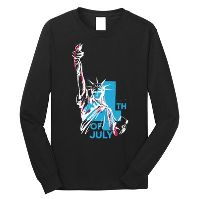 Fourth Of July Statue Of Liberty Long Sleeve Shirt