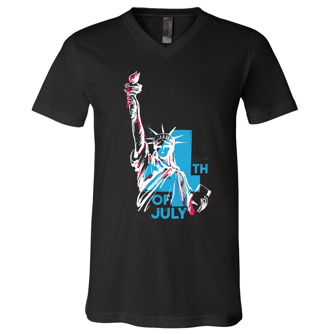 Fourth Of July Statue Of Liberty V-Neck T-Shirt