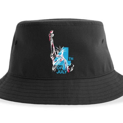 Fourth Of July Statue Of Liberty Sustainable Bucket Hat