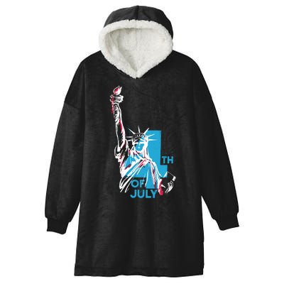 Fourth Of July Statue Of Liberty Hooded Wearable Blanket