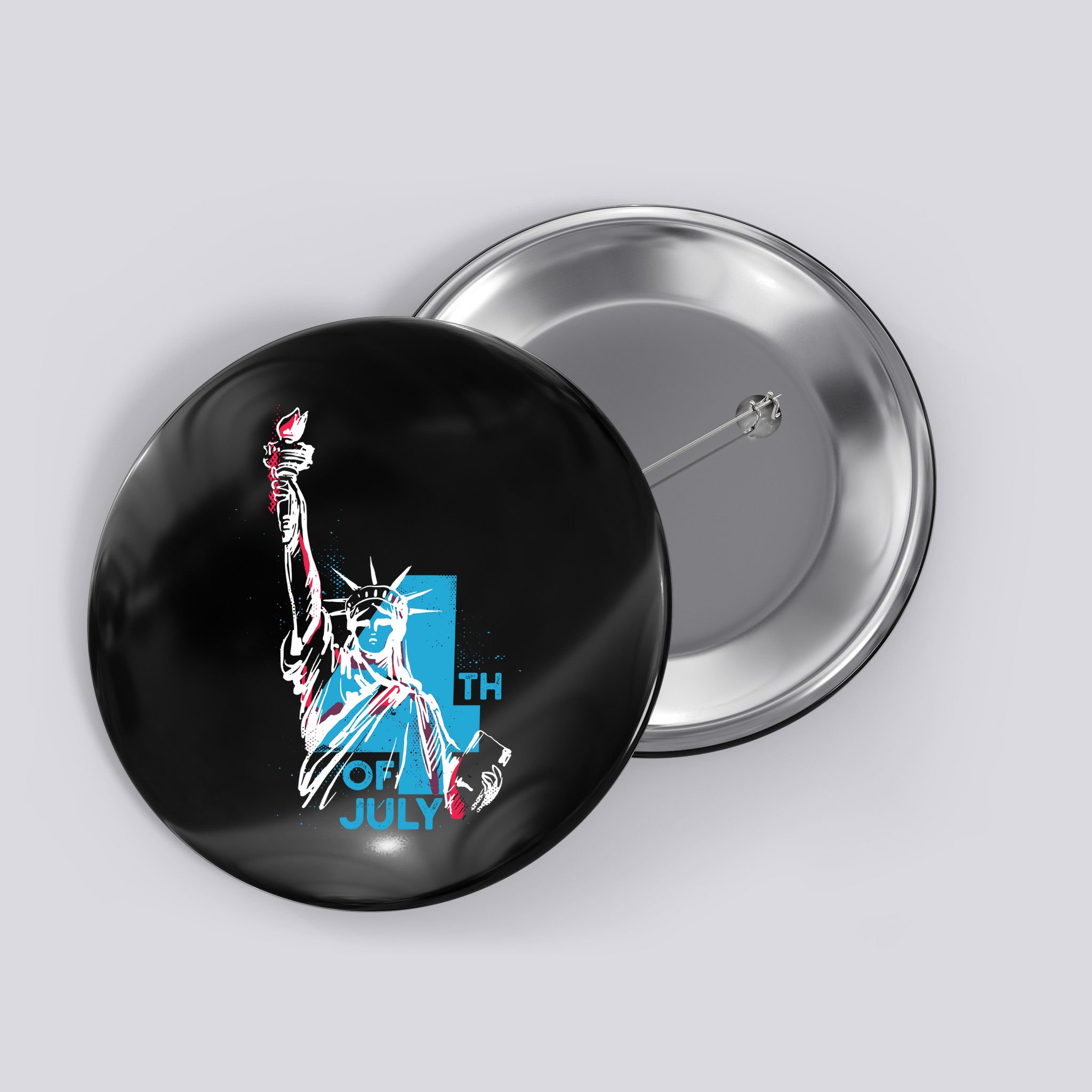 Fourth Of July Statue Of Liberty Button
