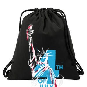 Fourth Of July Statue Of Liberty Drawstring Bag