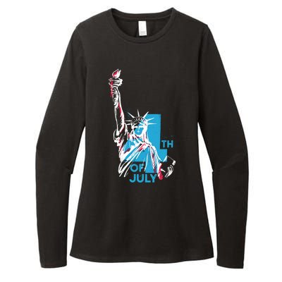 Fourth Of July Statue Of Liberty Womens CVC Long Sleeve Shirt