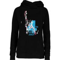 Fourth Of July Statue Of Liberty Womens Funnel Neck Pullover Hood