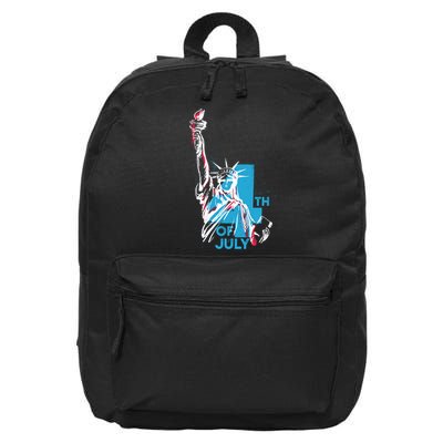 Fourth Of July Statue Of Liberty 16 in Basic Backpack