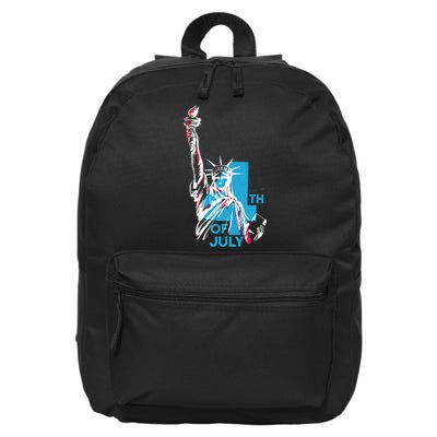 Fourth Of July Statue Of Liberty 16 in Basic Backpack