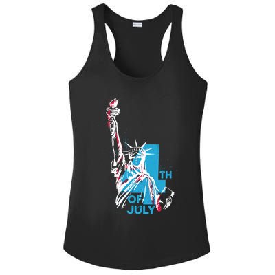 Fourth Of July Statue Of Liberty Ladies PosiCharge Competitor Racerback Tank