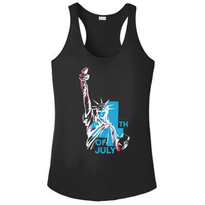 Fourth Of July Statue Of Liberty Ladies PosiCharge Competitor Racerback Tank