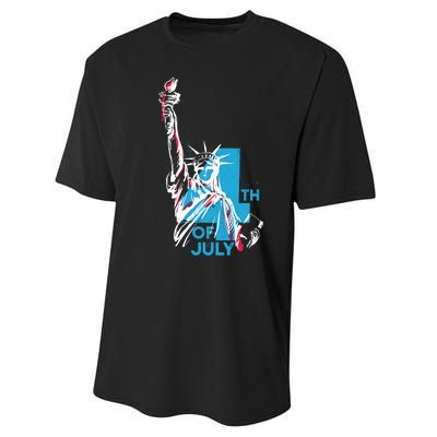 Fourth Of July Statue Of Liberty Performance Sprint T-Shirt