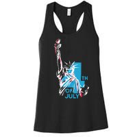 Fourth Of July Statue Of Liberty Women's Racerback Tank