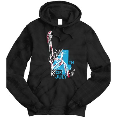 Fourth Of July Statue Of Liberty Tie Dye Hoodie