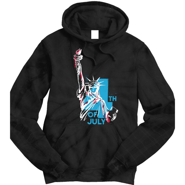 Fourth Of July Statue Of Liberty Tie Dye Hoodie