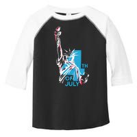 Fourth Of July Statue Of Liberty Toddler Fine Jersey T-Shirt