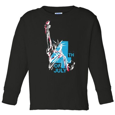 Fourth Of July Statue Of Liberty Toddler Long Sleeve Shirt