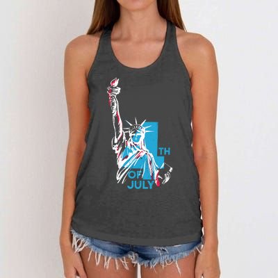 Fourth Of July Statue Of Liberty Women's Knotted Racerback Tank