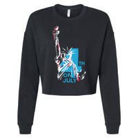 Fourth Of July Statue Of Liberty Cropped Pullover Crew