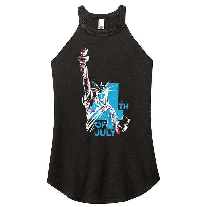 Fourth Of July Statue Of Liberty Women's Perfect Tri Rocker Tank