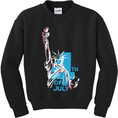 Fourth Of July Statue Of Liberty Kids Sweatshirt