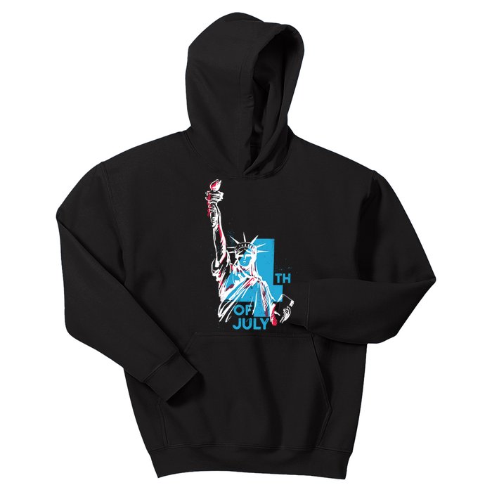 Fourth Of July Statue Of Liberty Kids Hoodie