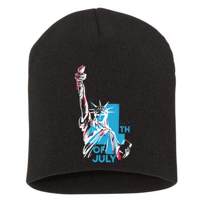 Fourth Of July Statue Of Liberty Short Acrylic Beanie