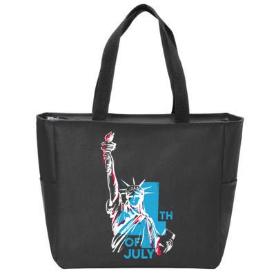 Fourth Of July Statue Of Liberty Zip Tote Bag