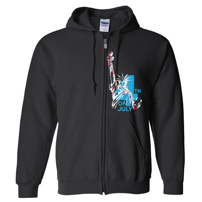 Fourth Of July Statue Of Liberty Full Zip Hoodie