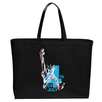 Fourth Of July Statue Of Liberty Cotton Canvas Jumbo Tote