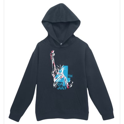 Fourth Of July Statue Of Liberty Urban Pullover Hoodie