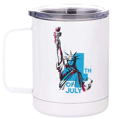 Fourth Of July Statue Of Liberty 12 oz Stainless Steel Tumbler Cup