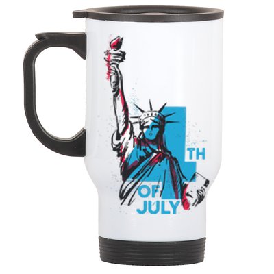 Fourth Of July Statue Of Liberty Stainless Steel Travel Mug