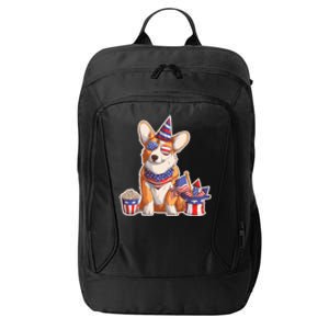 Fourth of July USA American Corgi City Backpack