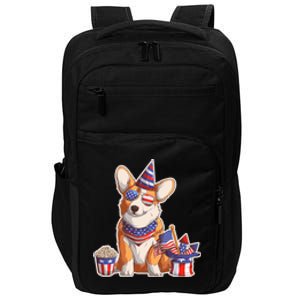 Fourth of July USA American Corgi Impact Tech Backpack