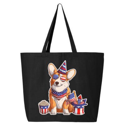 Fourth of July USA American Corgi 25L Jumbo Tote