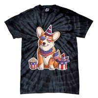 Fourth of July USA American Corgi Tie-Dye T-Shirt