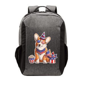 Fourth of July USA American Corgi Vector Backpack