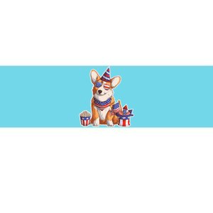 Fourth of July USA American Corgi Bumper Sticker